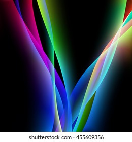 Vector waves. EPS10 with transparency and mesh. Abstract background with blurred lines.