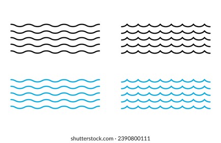 Vector Waves on White Background