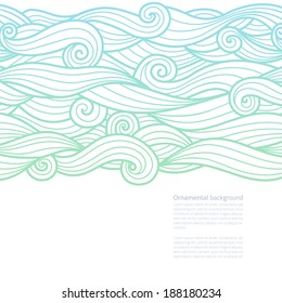 Vector waves ornament background with copy space