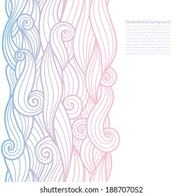 Vector waves ornate background with copy space
