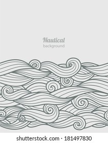 Vector waves seamless pattern border background