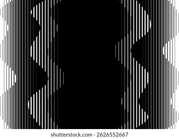Ondas vetoriais. Padrão preto e branco listrado com lugar para texto. Plano de fundo de vetor ondulado com linhas. Transição do preto para o branco. Marinha, água