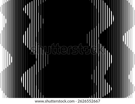 Vector waves. Striped black and white pattern with place for text. Wavy vector background with lines. Transition from black to white. Marine, water
