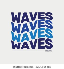 Vector waves text shirt design