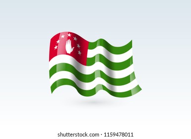 Vector of waving Abkhazia flag, isolated flag icon. independence day or national day flag symbol.