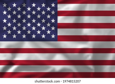 Vector waving  American flag. Background for patriotic national design. Usa flag