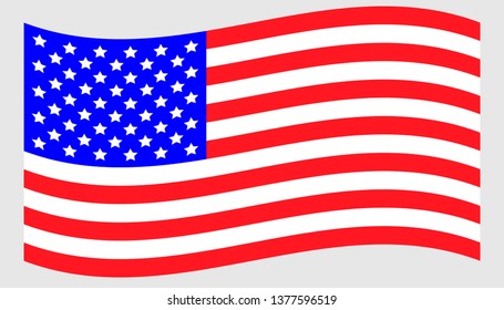 Vector waving american flag icon