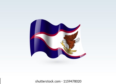 Vector of waving American Samoa flag, isolated flag icon. independence day or national day flag symbol.