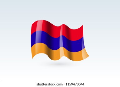 Vector of waving Armenia flag, isolated flag icon. independence day or national day flag symbol.