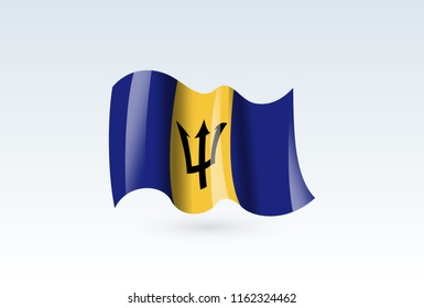 Vector of waving Barbados flag, isolated flag icon. independence day or national day flag symbol.