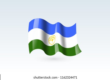 Vector of waving Bashkortostan flag, isolated flag icon. independence day or national day flag symbol.