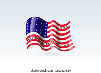 Vector of waving Bikini Atoll flag, isolated flag icon. independence day or national day flag symbol.