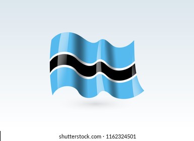 Vector of waving botswana flag, isolated flag icon. independence day or national day flag symbol.
