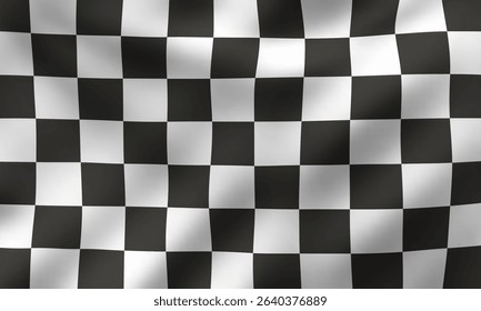 Vector Waving Checkered Racing Flag Background