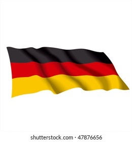 Vector waving color flag of Germany. Can be used for design as a background or texture.