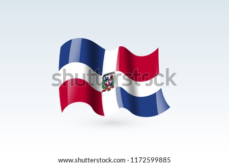 Vector of waving Dominican Republic flag, isolated flag icon. independence day or national day flag symbol.