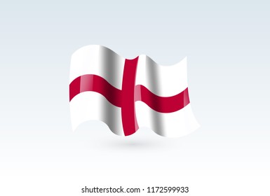 Vector of waving England flag, isolated flag icon. independence day or national day flag symbol.