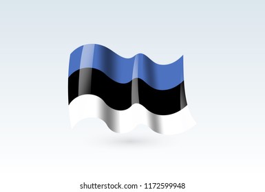 Vector of waving Estonia flag, isolated flag icon. independence day or national day flag symbol.
