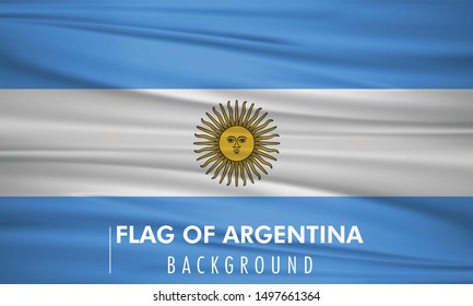 Vector waving flag of Argentina illustration