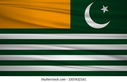 Vector waving flag of Azad Kashmir illustration.