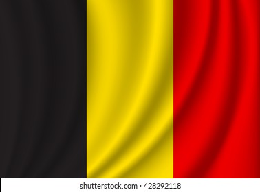 vector waving flag of Belgium