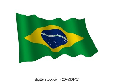 Bandera de vectores ondeando en Brasil.