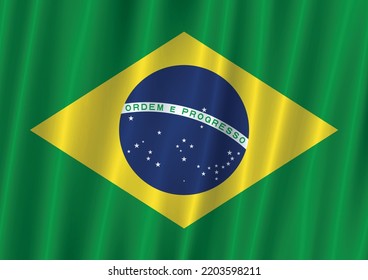 Bandera de vectores ondeando en Brasil.