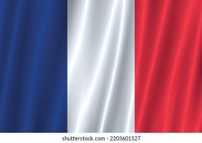 Vector waving flag of France.