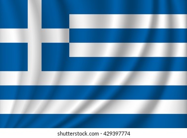 vector waving flag of greece