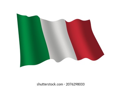 Vector waving flag of Italy.