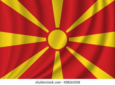 vector waving flag of macedonia