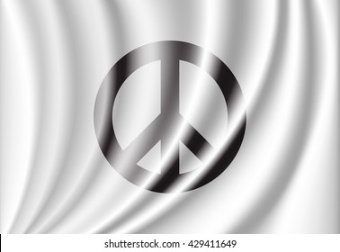 vector waving flag with peace symbol