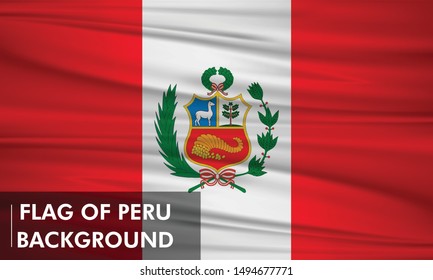Vector waving flag of Peru illustration
