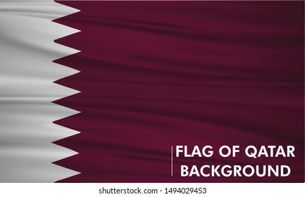 Vector waving flag of Qatar illustration