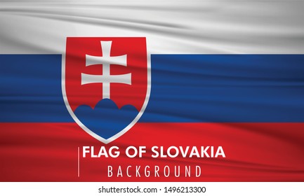 Vector waving flag of Slovakia illustration