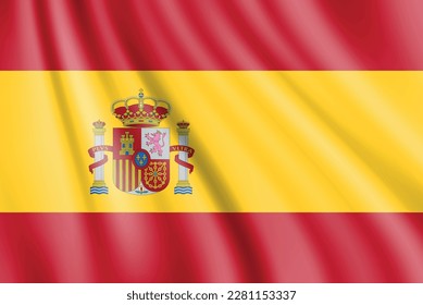 Vector waving flag of Spain.