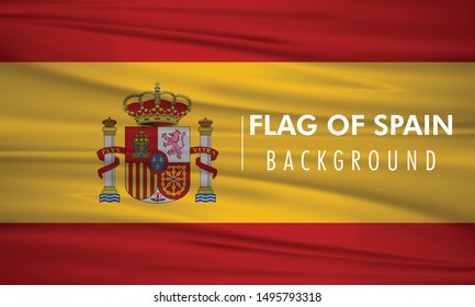 Vector waving flag of Spain illustration
