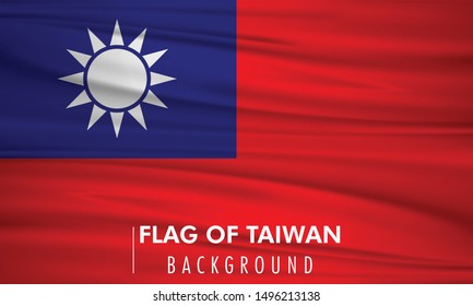 Vector waving flag of Taiwan illustration