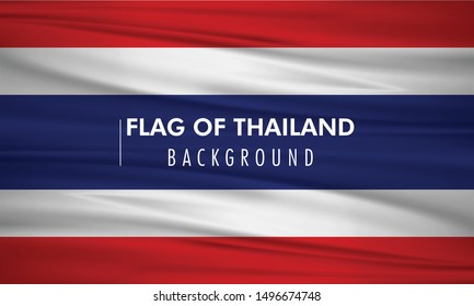 Vector waving flag of Thailand illustration