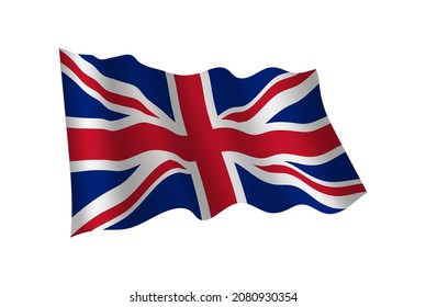 Vector waving flag of United Kingdom.