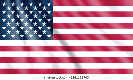 Vector waving flag of United States.