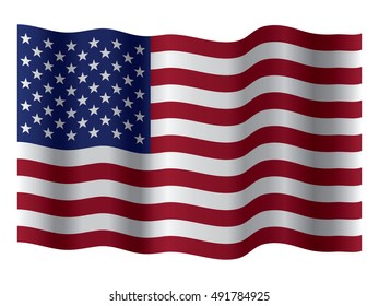 vector waving flag of united states of america