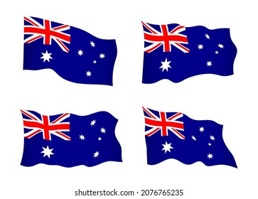 Vector waving flags of Australia.