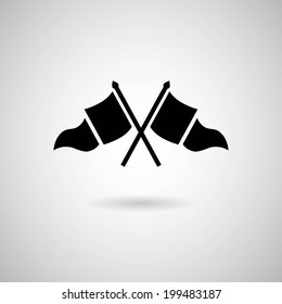 Vector Waving Flags and Banners for Icons, 