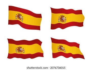 Vector waving flags of Spain.