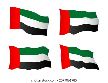 Vector ondeando banderas de los Emiratos Árabes Unidos.