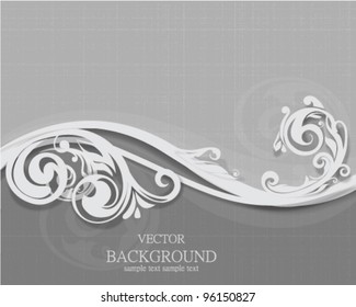 Vector waving floral border design