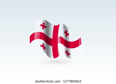 Vector of waving Georgia flag, isolated flag icon. independence day or national day flag symbol.