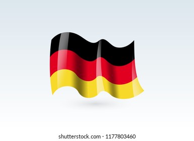 Vector of waving Germany flag, isolated flag icon. independence day or national day flag symbol.