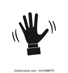 Vector Waving Hand Icon On A Transparent Background. Welcome Gesture. 